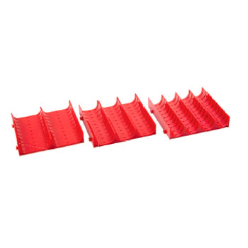Cubeta de plástico rojo con 4 divisiones foto del producto Vista Principal L
